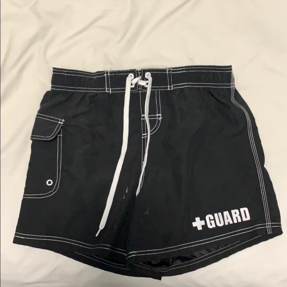 Black “GUARD” Swim Shorts